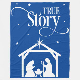 True Story Nativity Weihnachten Fleecedecke