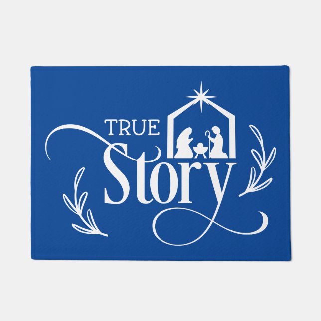 True Story Nativity Weihnachten Fußmatte (Vorderseite)