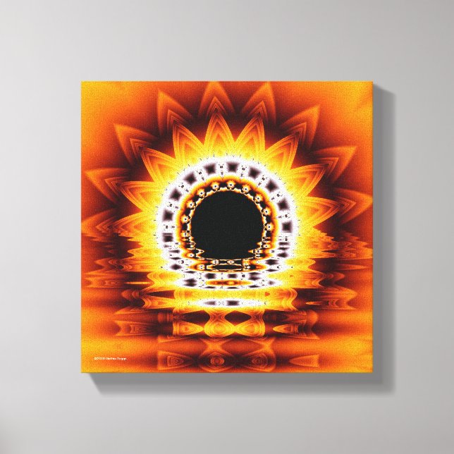True Sunrise Fraktal Modern Art Wrapped Canvas Leinwanddruck (Vorderseite)