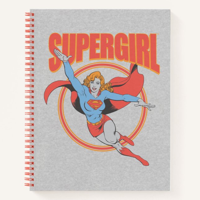 True Vintag Supergirl Flying Graphic Notizbuch (Vorderseite)