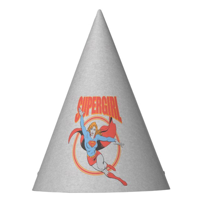 True Vintag Supergirl Flying Graphic Partyhütchen (Vorderseite)