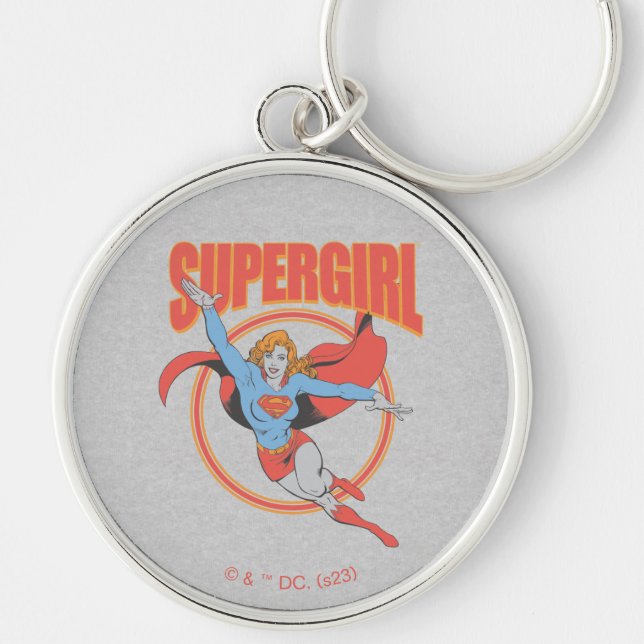 True Vintag Supergirl Flying Graphic Schlüsselanhänger (Vorne)