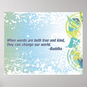 True Words Buddha Zitat Poster