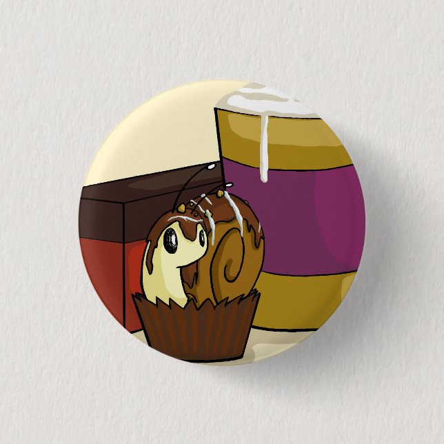 Trüffel-Schnecke Button (Vorderseite)