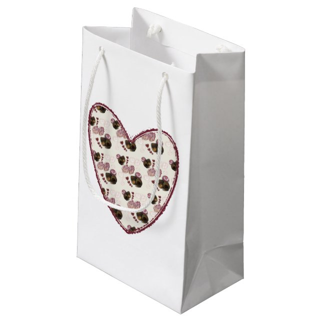 Trüffelherz Kleine Geschenktüte (Rückseite Schrägansicht)