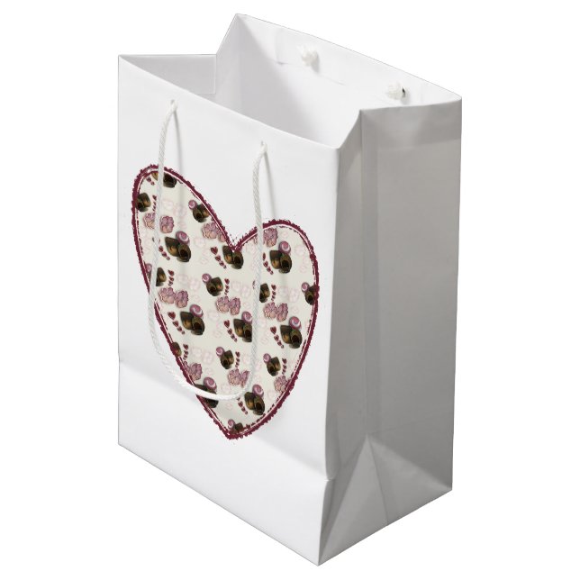 Trüffelherz Mittlere Geschenktüte (Vorderseite Schrägansicht)