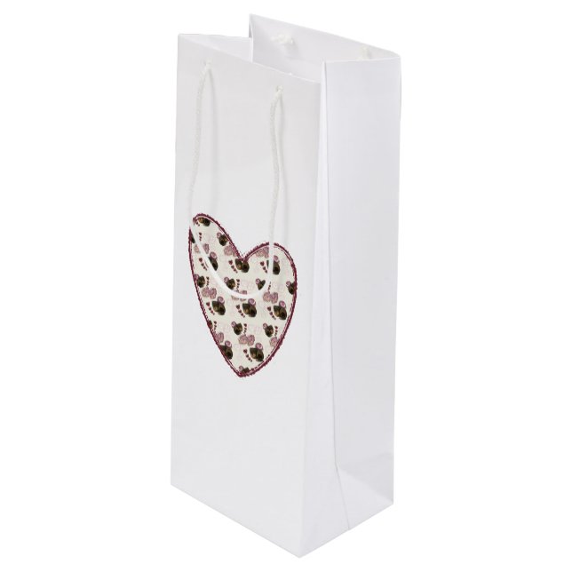 Truffle Heart Geschenktüte Für Weinflaschen (Vorderseite Schrägansicht)