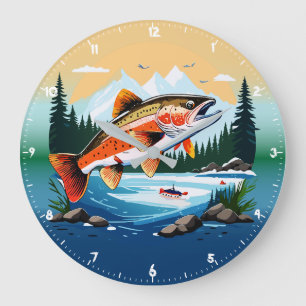 Truite arc-en-ciel sauvage Horloge du ruisseau Roc