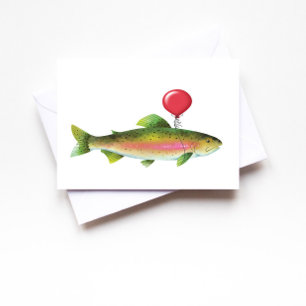 Truite Poisson Son Papa Carte de voeux Anniversair