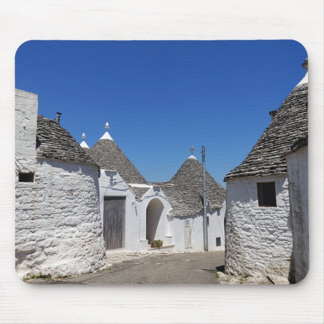 Trulli Häuser in Alberobello, Puglia mousepad (Vorne)