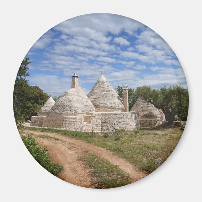 Trulli-Häuser in Apulien Magnet (Vorne)