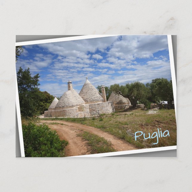 Trulli-Häuser in Apulien Postkarte (Vorderseite)