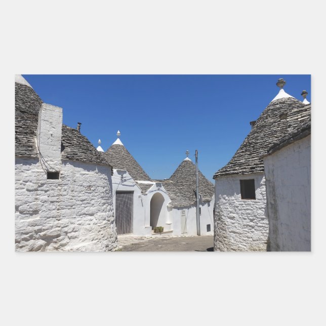 Trulli maisons en Alberobello autocollant rectangu (Devant)