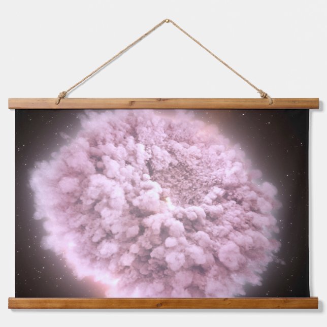 Trümmerwolke aus zwei Neutronenstern Wandteppich Mit Holzrahmen (Vorne)