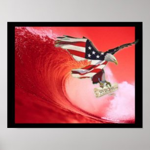 Trump2020 Rote Welle mit Verfassung Poster