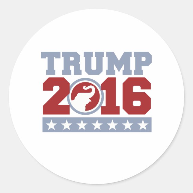 Trump 2016: Elefantendesign Runder Aufkleber (Vorderseite)
