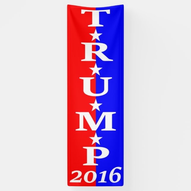 TRUMP 2016 - Rot, Weiß und Blau Banner (Vertikal)