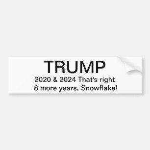 TRUMP, 2020 & 2024. 8 Weitere Jahre! Autoaufkleber