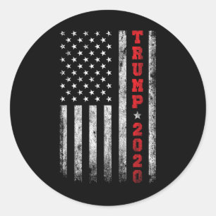 Trump 2020 Amerikanische Flagge Vintage Runder Aufkleber