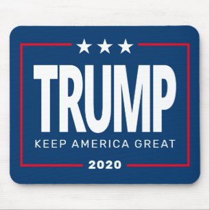 Trump 2020 Behalte Amerika Groß - blau rot Mousepad