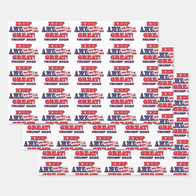 Trump 2020 Behalte Amerika groß Geschenkpapier Set (Set)