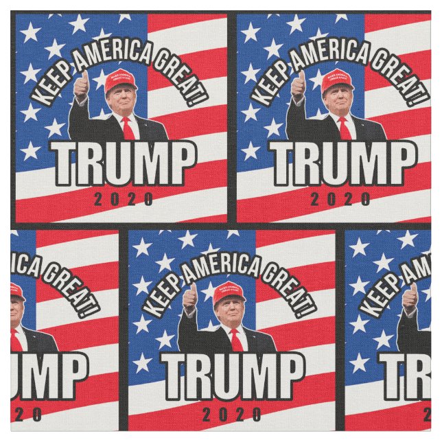Trump 2020 Behalte Amerika Großes Muster Stoff (Nahaufnahme)