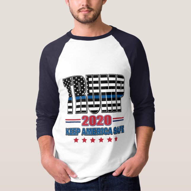 Trump 2020 Behalte Amerika sicher T-Shirt (Vorderseite)