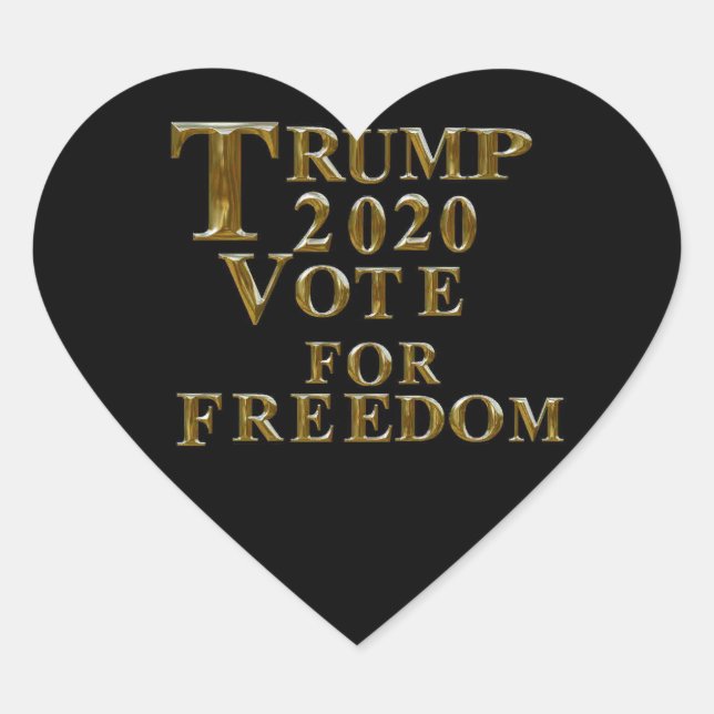 TRUMP 2020: FREIHEITSABSTIMMUNG Herz-Aufkleber (Vorderseite)
