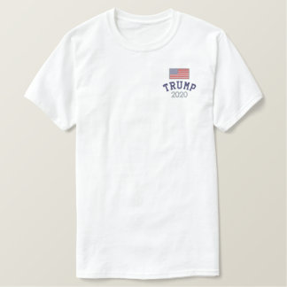 Trump 2020 mit amerikanischer Flagge Besticktes T-Shirt