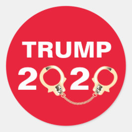 Trump 2020 mit Handschellen Runder Aufkleber
