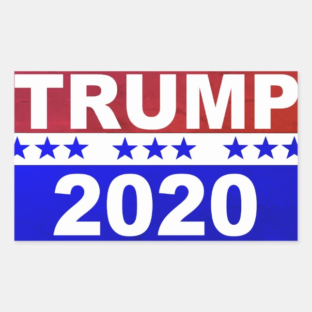 Trump 2020 rechteckiger aufkleber (Vorderseite)
