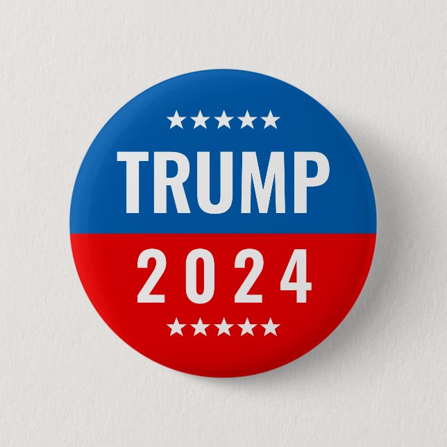 Trump 2020 Rot und Blau mit Sternen Button (Vorderseite)
