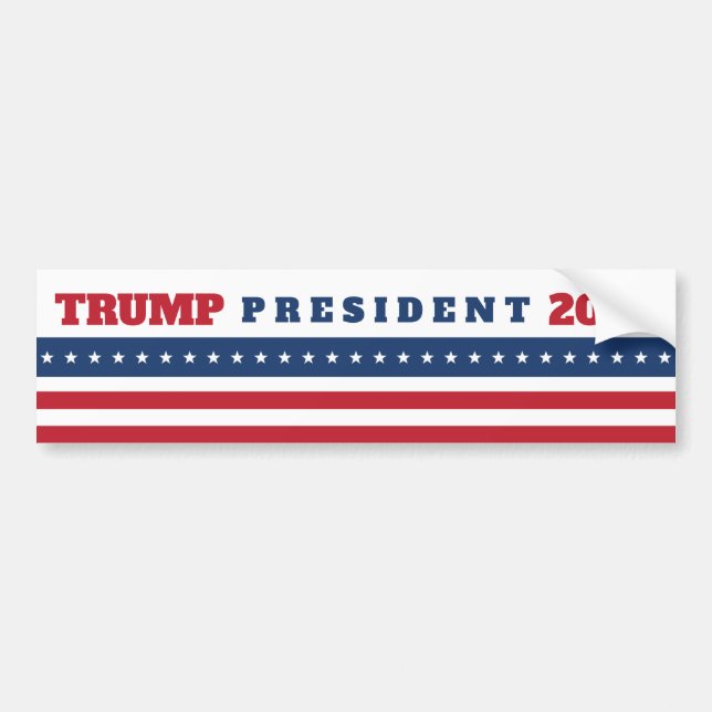 Trump 2020 - Rot-Weiß- und Blauer-Flagge Autoaufkleber (Vorne)