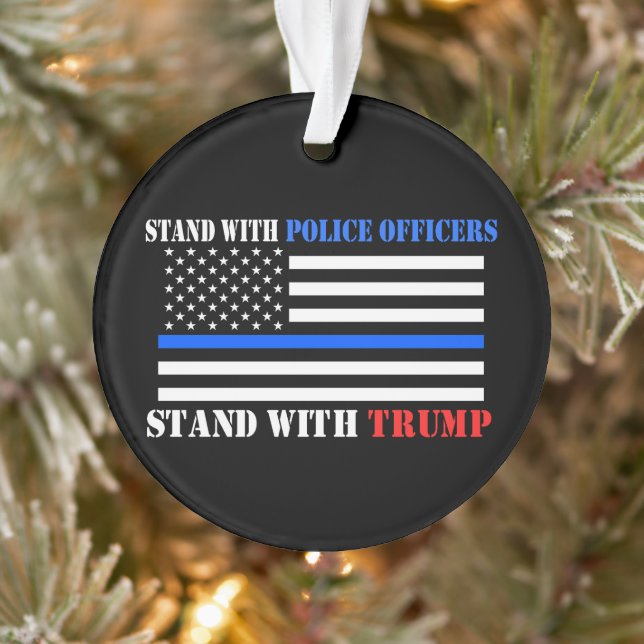 Trump 2020 Stand mit Polizeibeamten Trump Pence Ornament (Baum)