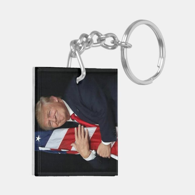 Trump 2020 - Trump accablé le drapeau américain (Dos gauche)