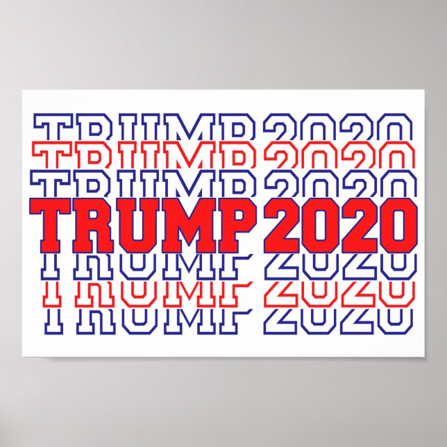Trump 2020 Wahl Red White Blue Poster (Vorne)