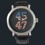 Trump 2024 45 47 Vintage amerikanische Flagge Retr Armbanduhr<br><div class="desc">Trump 2024 45 47 Vintage amerikanische Flagge Retro 4547 Trump 2024</div>