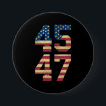 Trump 2024 45 47 Vintage amerikanische Flagge Retr Button<br><div class="desc">Trump 2024 45 47 Vintage amerikanische Flagge Retro 4547 Trump 2024</div>