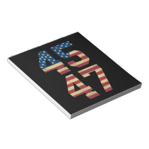 Trump 2024 45 47 Vintage amerikanische Flagge Retr Notizblock