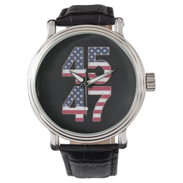 Trump 2024 45 47 Vintage Armbanduhr (Vorderseite)