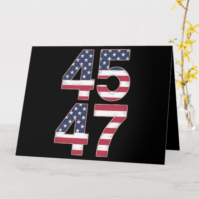Trump 2024 45 47 Vintage Karte (Gelbe Blume)
