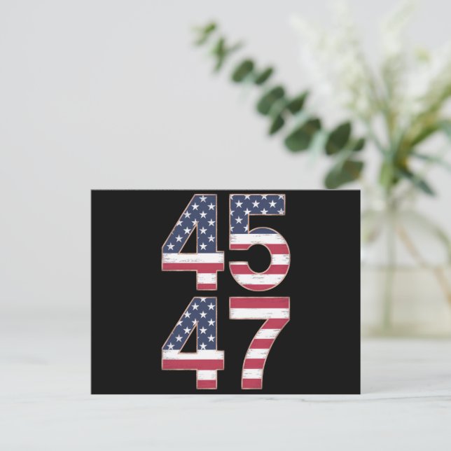 Trump 2024 45 47 Vintage Postkarte (Stehend Vorderseite)