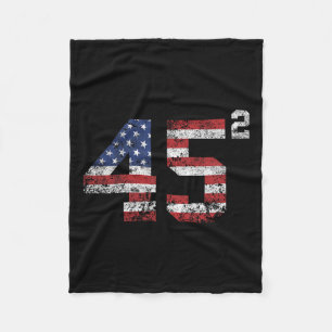 Trump 2024 45 Squared Second Term USA Vintag Fleecedecke