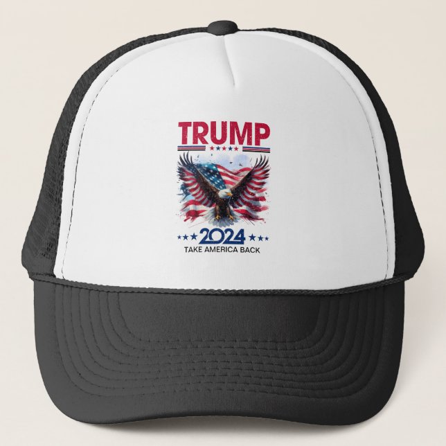 Trump 2024 American Eagle Truckerkappe (Vorderseite)