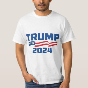 Trump 2024 American Flag Adult Kurz Sle T-Shirt