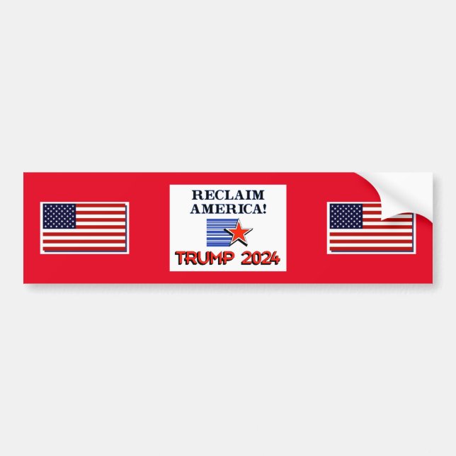 Trump 2024: Amerika-Autoaufkleber wiederbeleben Autoaufkleber (Vorne)