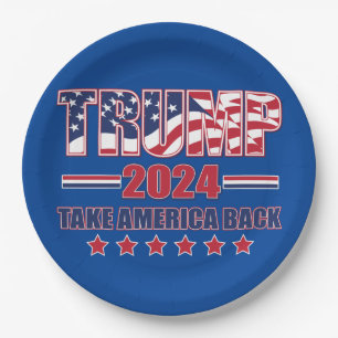 Trump 2024: Amerika zurück Pappteller