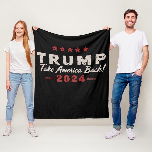 Trump 2024: Amerika zurück Präsident 47 USA Fleecedecke (Beispiel)