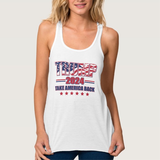 Trump 2024: Amerika zurück Tank Top (Vorderseite)