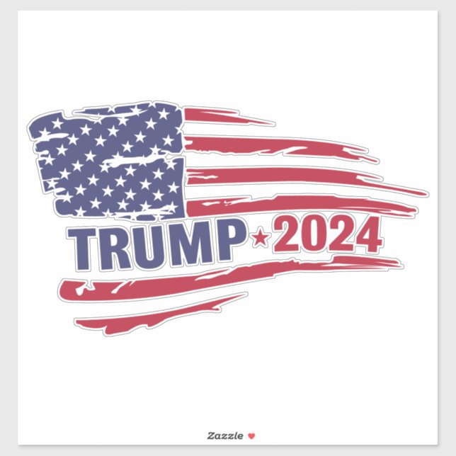 Trump 2024 - Amerikanische Flagge Aufkleber (Blatt)